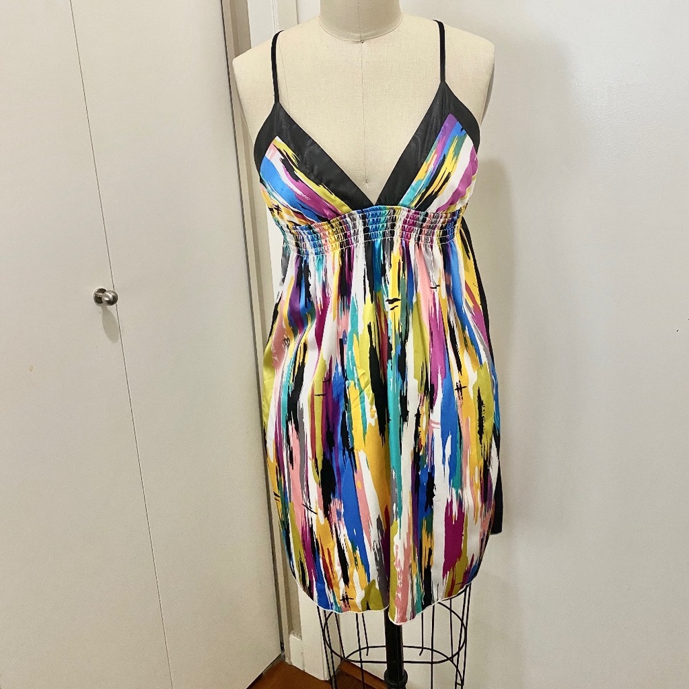 Triangle Top Empire Waist Dress Multi Coloured S/M